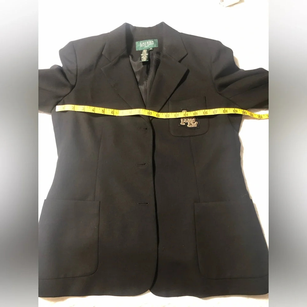 RARE Vintage Lauren Ralph Lauren Wool Blazer with Crest - Picture 10 of 12